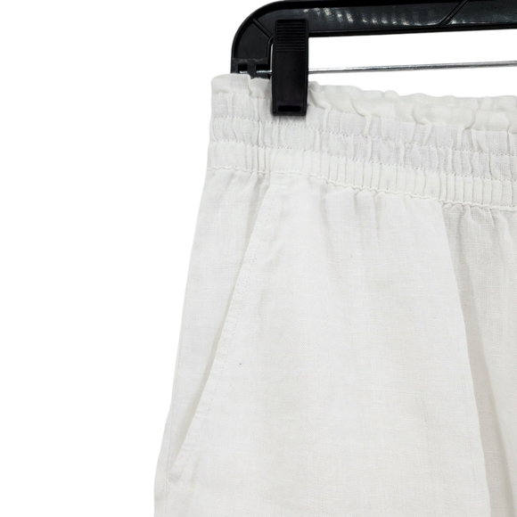 Sigrid Olsen Women's 100% Linen Embroidered High Waist Shorts - M - Picture 2 of 6